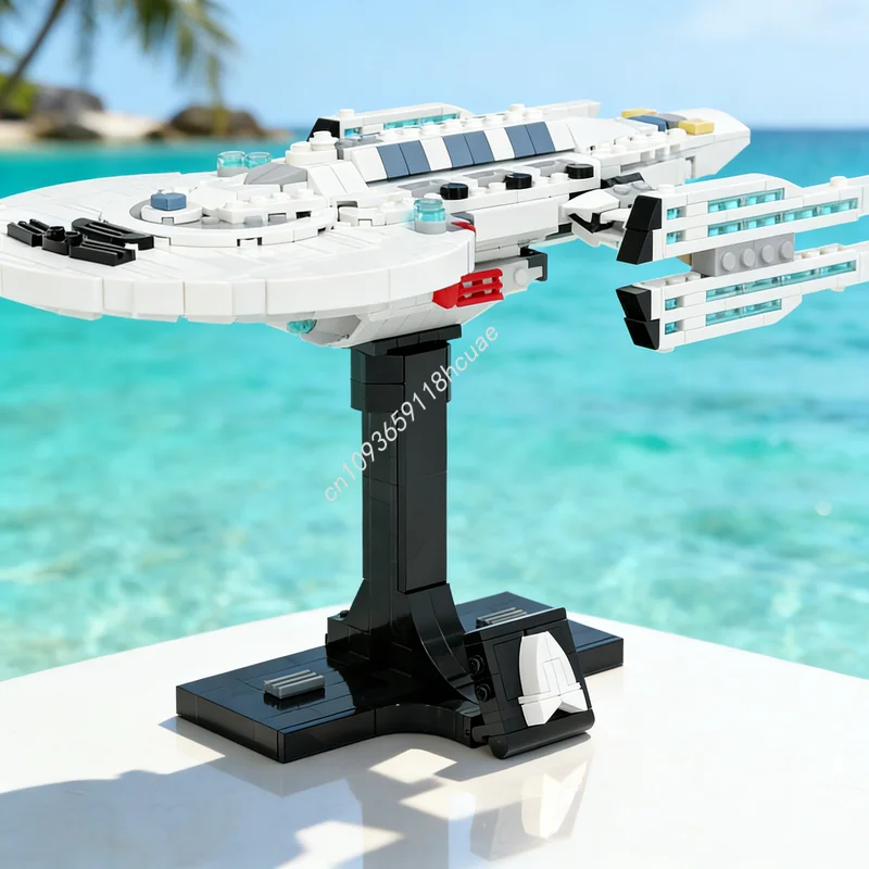 

588 деталей MOC Модель космического корабля USS Ark Royal, конструктор, развивающая игрушка, креативный набор для сборки, подарок на Рождество для детей