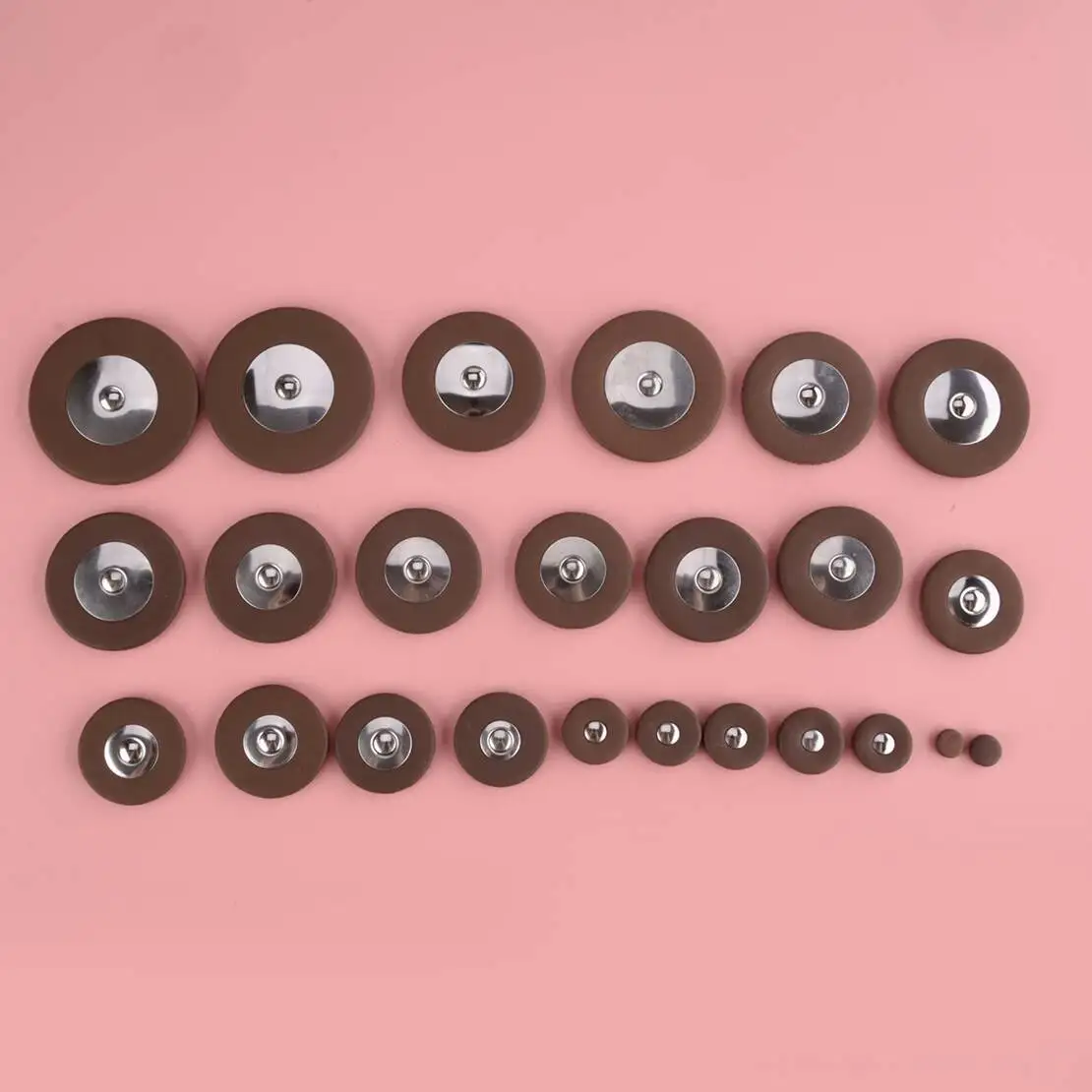 25PCS Brown Tenor Sax Saxophone Leather Pads 14 Sizes Replacement Accessories
