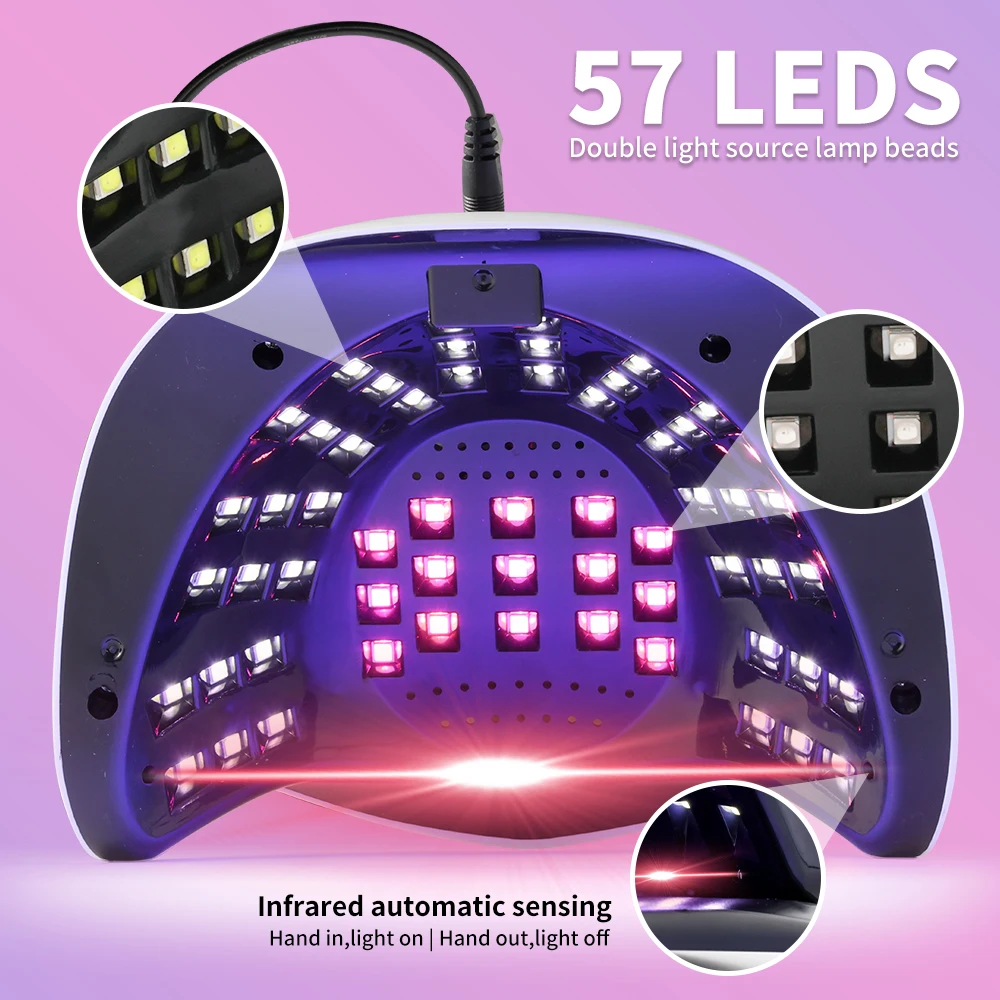 UVランプSUN S12プロフェッショナルジェル硬化ランプ、42個のLEDビーズ、自動センサーLCDディスプレイと4タイマー付きネイルランプ、ネイルアート用