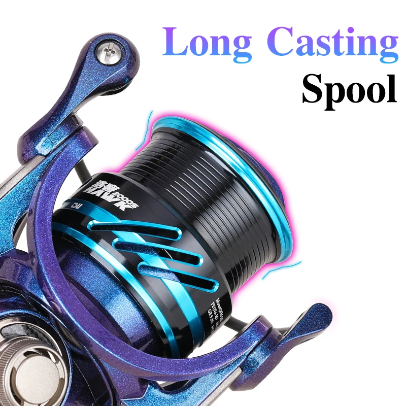 TSURINOYA HAWK 2000S 2500S 3000S Spinning Fishing Reel 6+1BB 5.2:1 Gear Ratio Shallow Spool Long Casting Carp Wheel Feeder