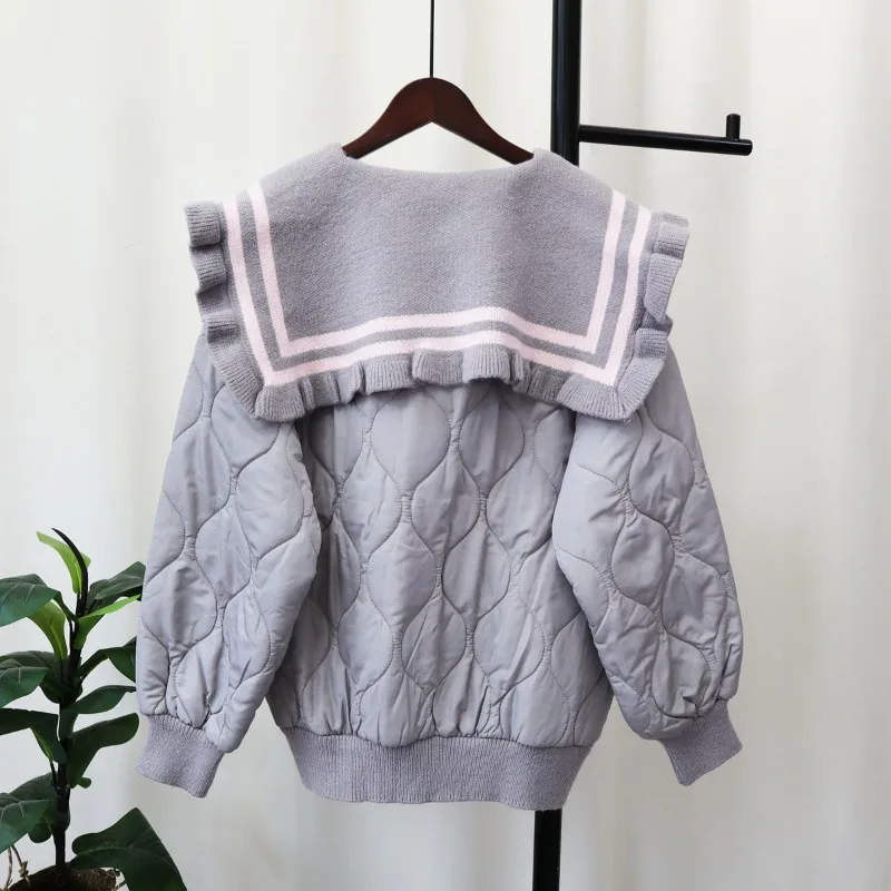 Neploe 2024 Autumn New Knitted Cardigan Sweet Loose Peter Pan Collar Cotton Tops Y2k E-Girl Long Sleeve Cardigans Mujer