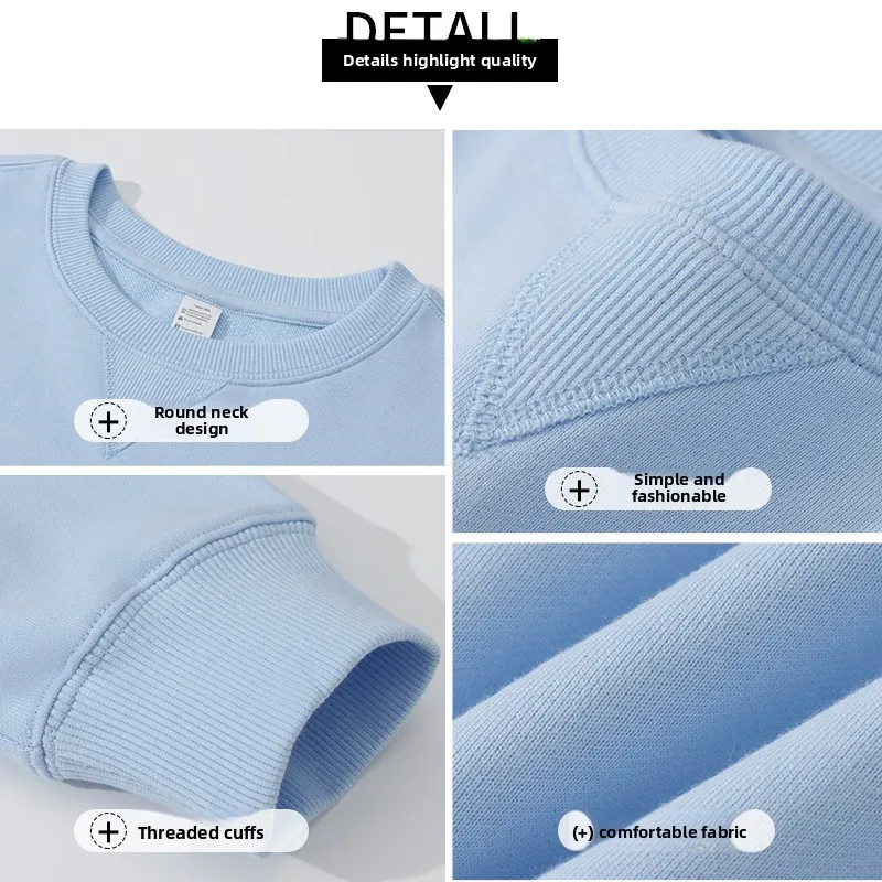 هوديي رجالي عالي الجودة برقبة دائرية، بلوفر فضفاض من القطن الخالص 380 جرام، مطرز بأكمام طويلة، شعار مطبوع حسب الطلب