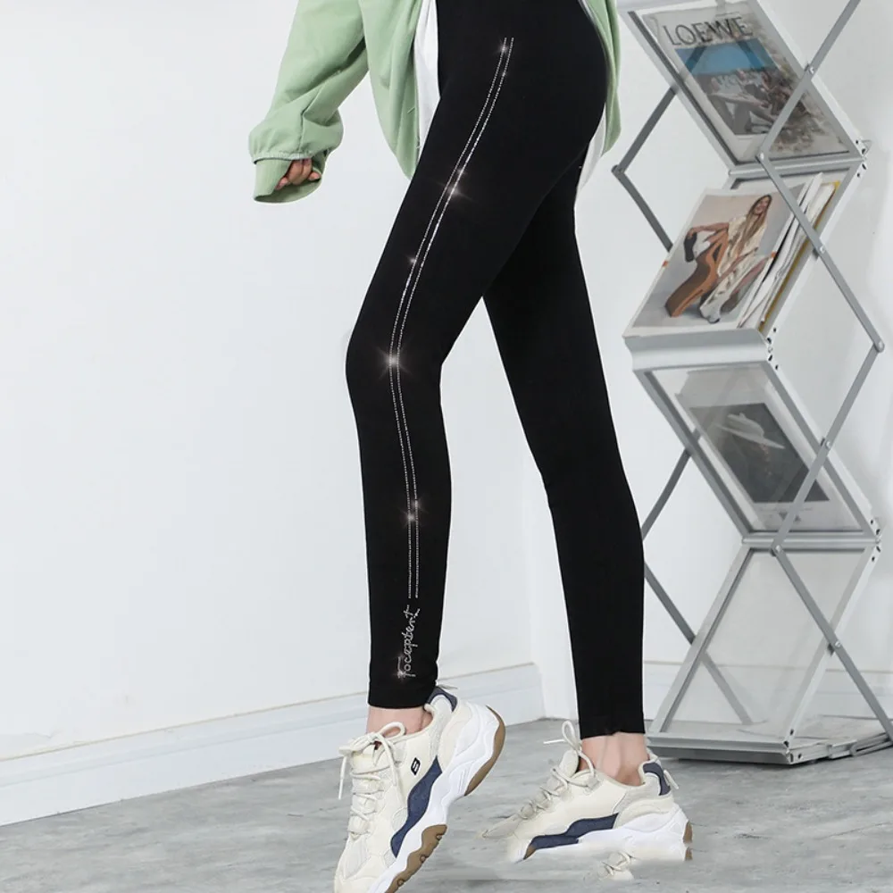 مشرق الحفر بريق طماق سوبر مطاطا الحريم السراويل الماس بريق السراويل عالية الخصر رشاقته الترفيه بريق بانت الصيف