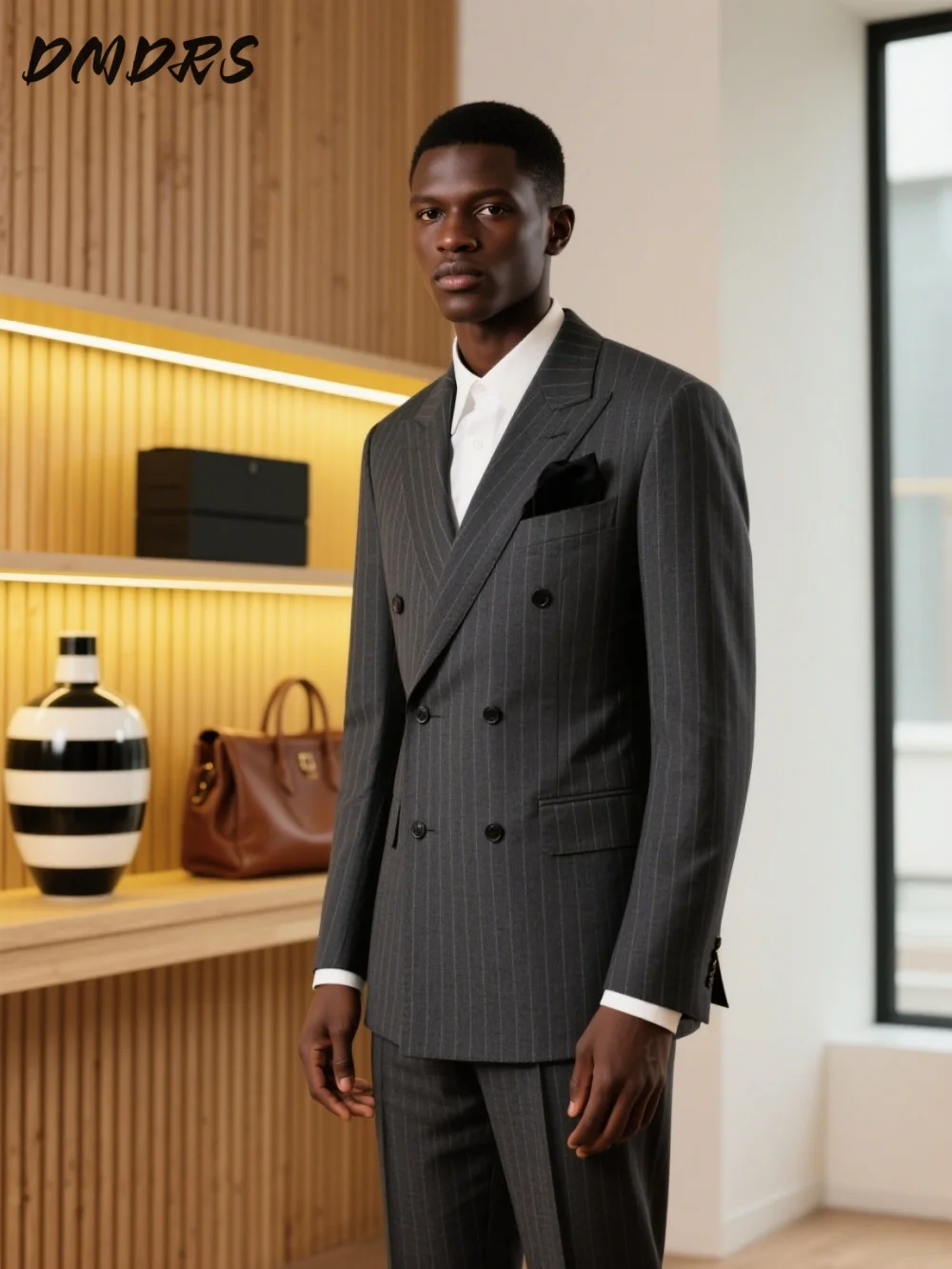 Romantic Single-Stripe Men's Suit For Wedding & Business - Elegant Groom Suit Set With Classic Jacket And Pants Customized