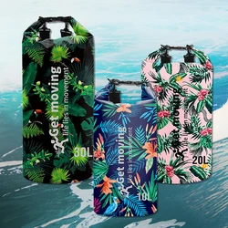 Printed Waterproof Dry Bag for Women Men Roll Top Lightweight Dry Storage Bag Backpack for Travel Swimming Boating Kayak Camping
