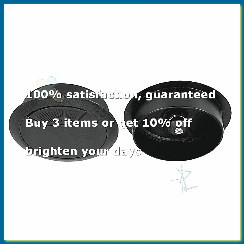10 Pcs Round Plastic Computer Desk Cable Grommet Hole Cover 50mm BlackA09G