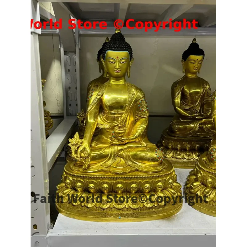 2025 AISA Buddhism Tantric Pharmacist Tathagata Buddha Bless health safety COPPER Buddha Temples Buddhist hall Worship 45cm Huge