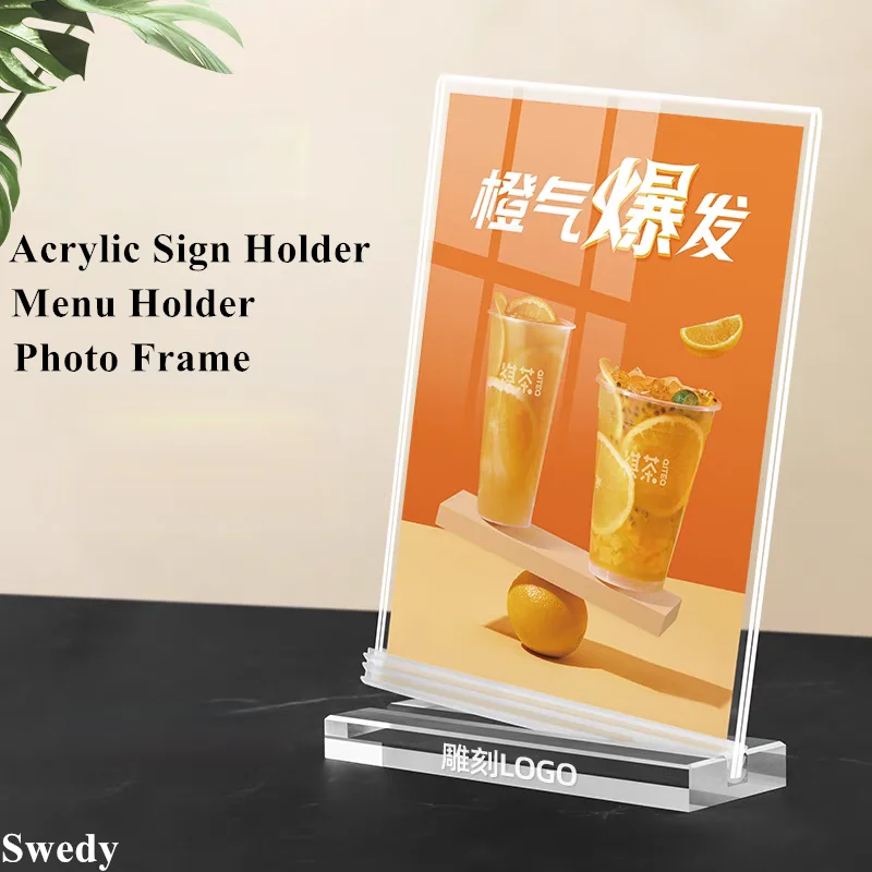 5 Pieces A6 100x150mm Double Side Desktop Menu Paper Display Stands Price Label Holder Acrylic Sign Holder Display Stand