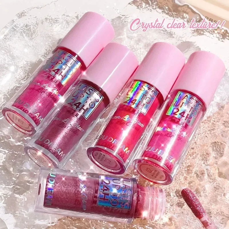 Liberação água glitter óleo labial mel batom líquido plumper lábio esmalte matiz cristal claro textura brilho labial maquiagem coreana