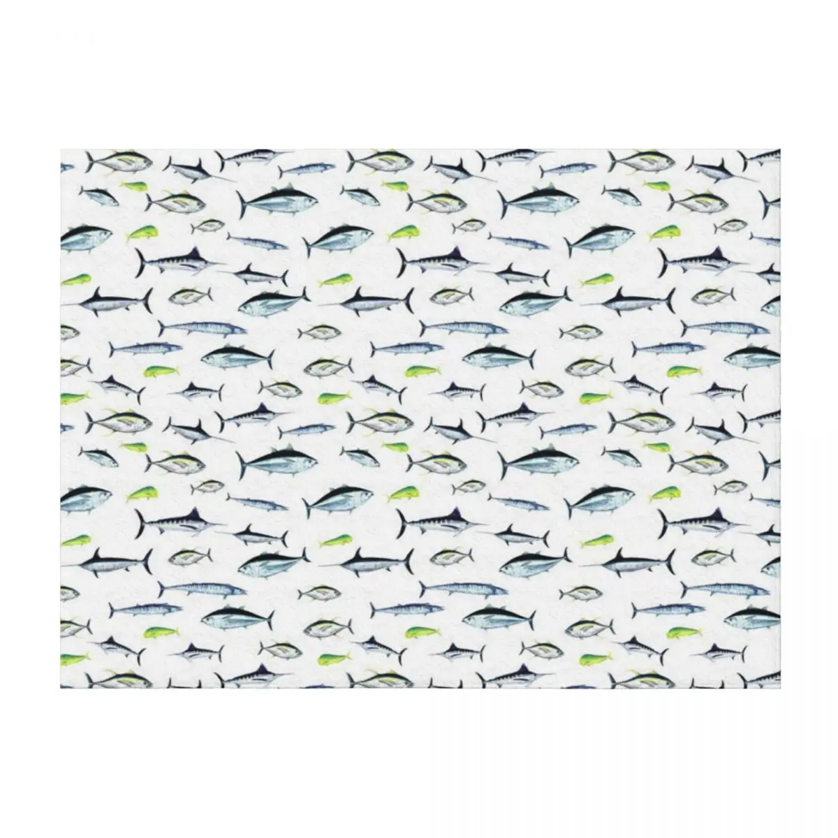 

The Fish Jam - Predators of the Atlantic Ocean, wahoo, tuna, marlin, mahi-mahi, swordfish Throw Blanket
