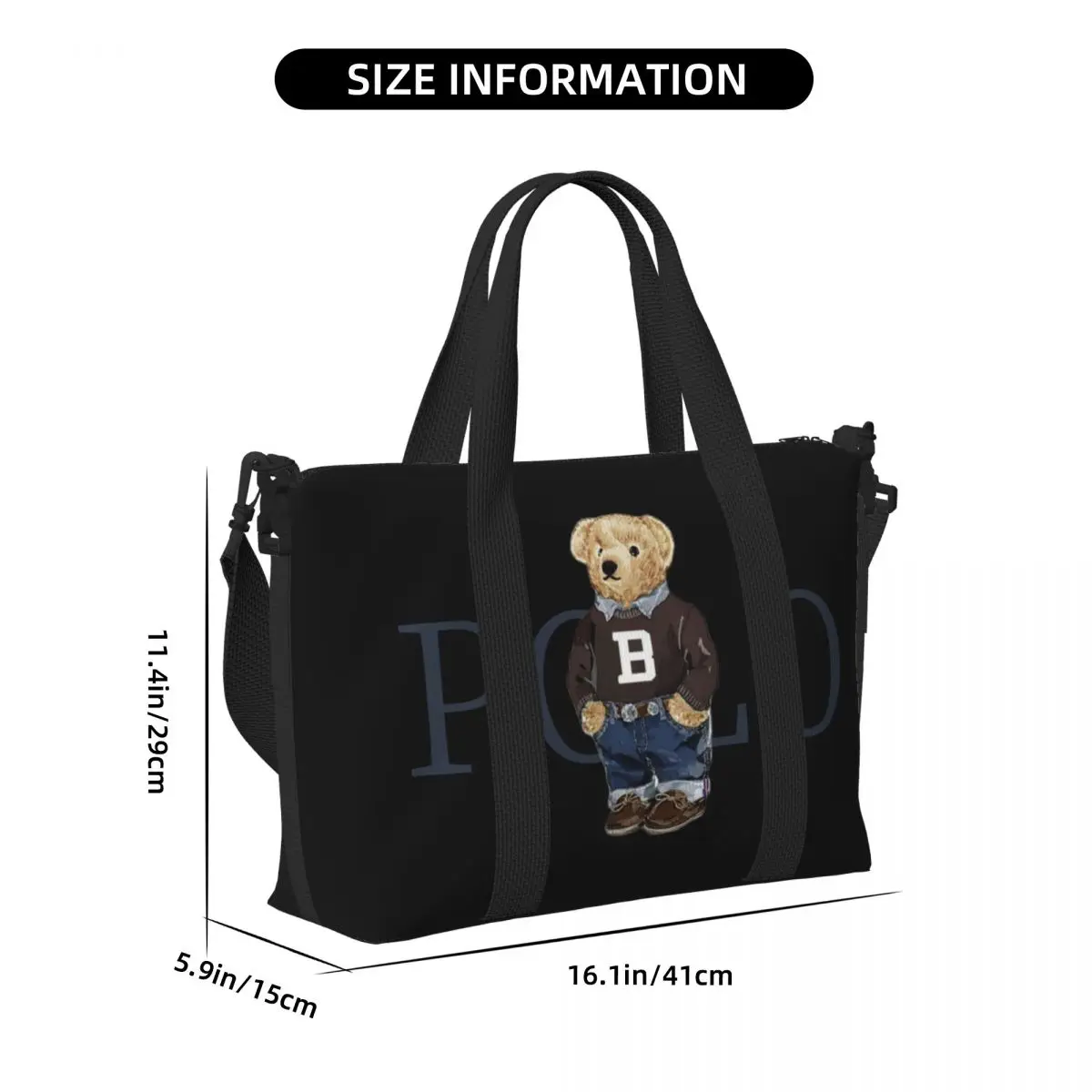 Ralph Bear Hand-Reisetasche, Sport- und Fitnesstasche mit großem Fassungsvermögen, leichte Aufbewahrungsgepäcktasche