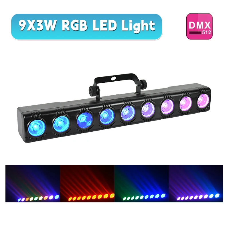 RGBW 9LED Wall Wash Light DMX512 Led Bar Laser Party Line Sound Control Spot Stage Lights For Dj Disco Home lamp for Club