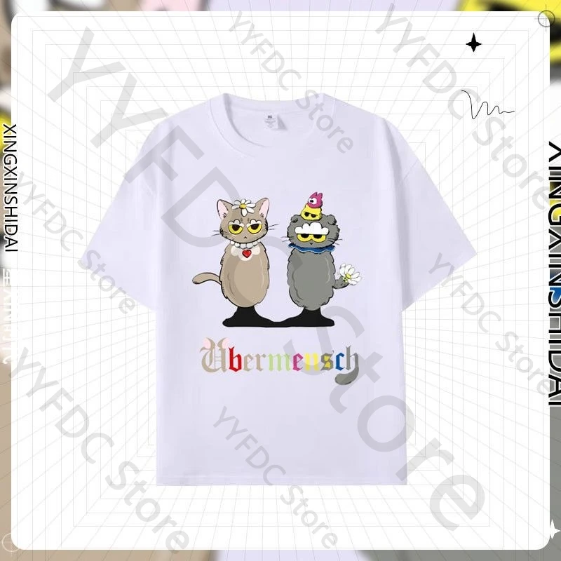 

G DRAGON Ubermensch Футболка Kpop Fashion GD ZOA Cat Одежда с мультяшным принтом Футболка для женщин и мужчин Летние хлопковые футболки с короткими рукавами