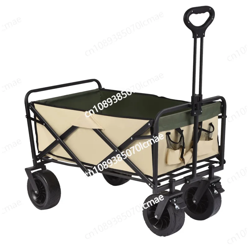 Outdoor Camping Folding Cart, Camping Trailer, Portable and Lightweight, Grocery Shopping Trolley