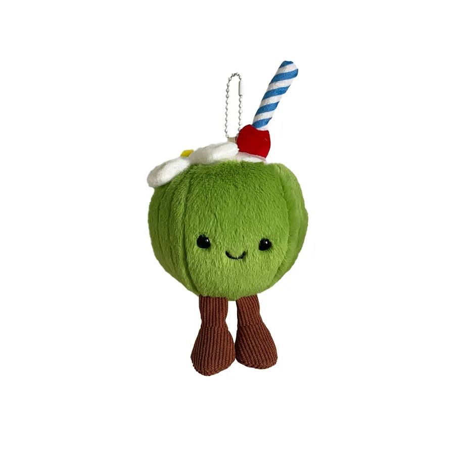 Amusant noix de coco vert poupée en peluche poupée fille cadeau sac pendentif peluche plantes Juguetes De Peluche Пуovahстые Игрушки