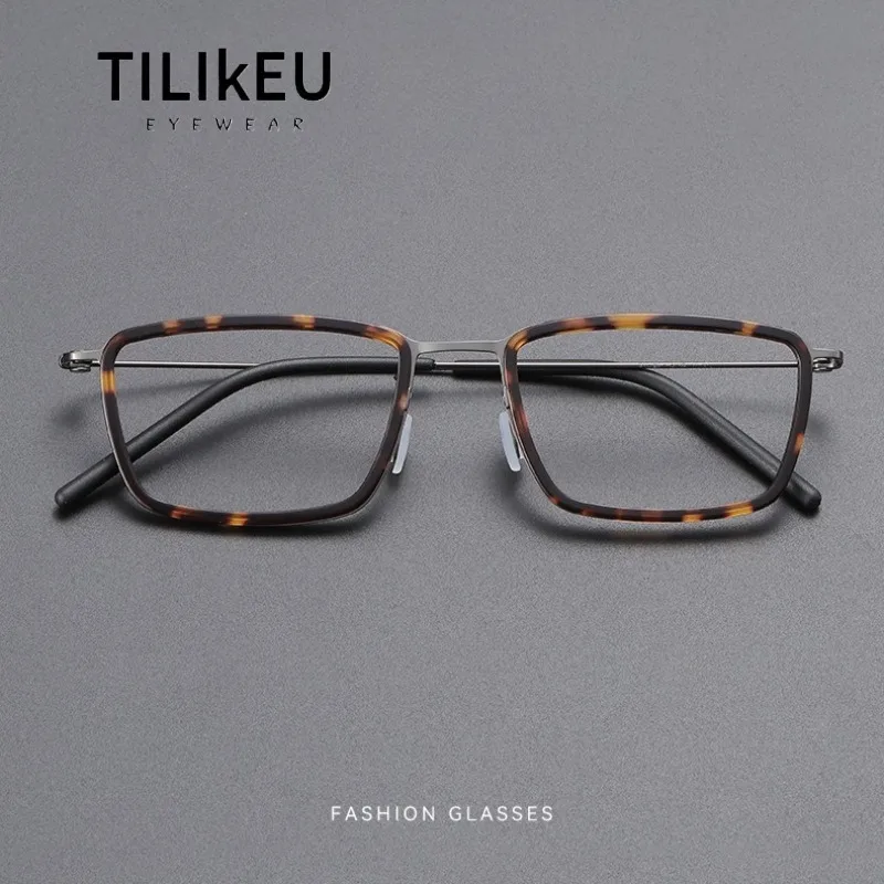 

New Denmark Series Ultra-light Titanium Frame Acetate Myopia Prescription Eyeglasses Frame Men Square Retro Eye Glasses Eyewear