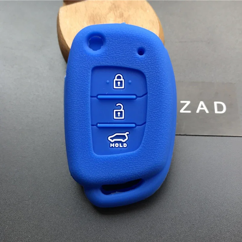 ZAD 3button Silicone rubber car key case cover for Hyundai Accent i20 I30 I40 I45 IX35 Mistra Sonata Tucson Verna key case