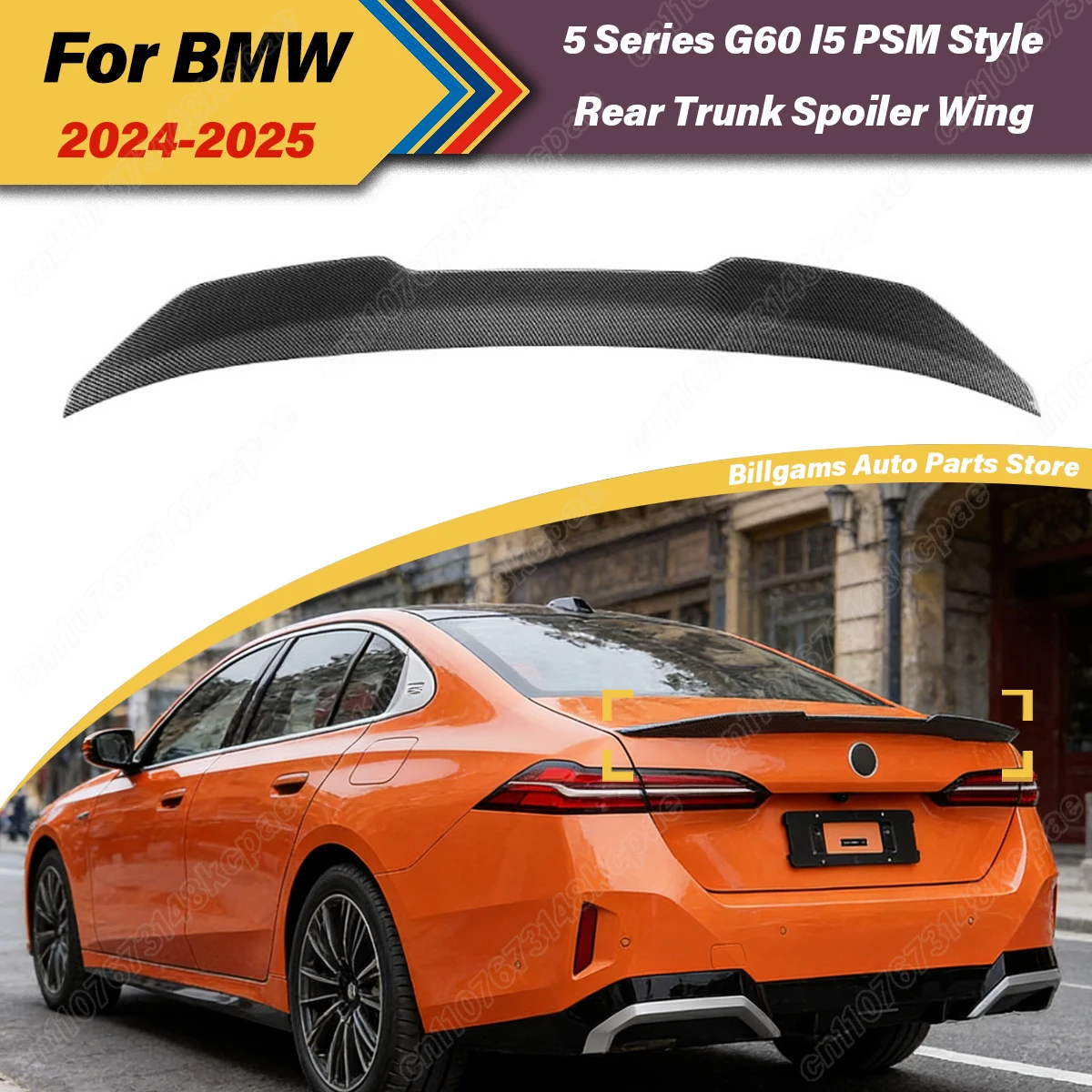 

For BMW 5 Series G60 I5 525i 530i PSM Style 2024 2025 Automobile Rear Middle Spoiler Wing Modification Decoration Accessories