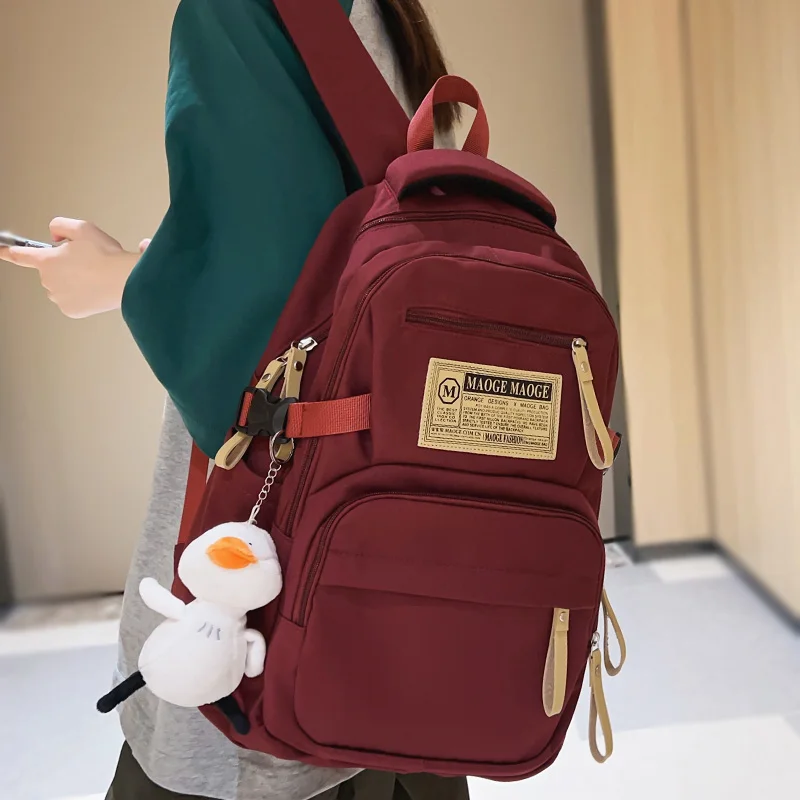 New Cool Male Travel High Capacity Female Red Laptop Bag Girl Boy School College Backpack Women Men Nylon Fashion Book Bags Lady