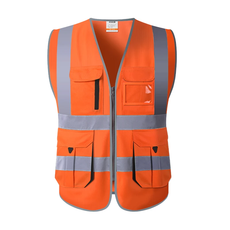 Men Woman High visibility safety vest work vest workwear safety red reflective vest construction vest