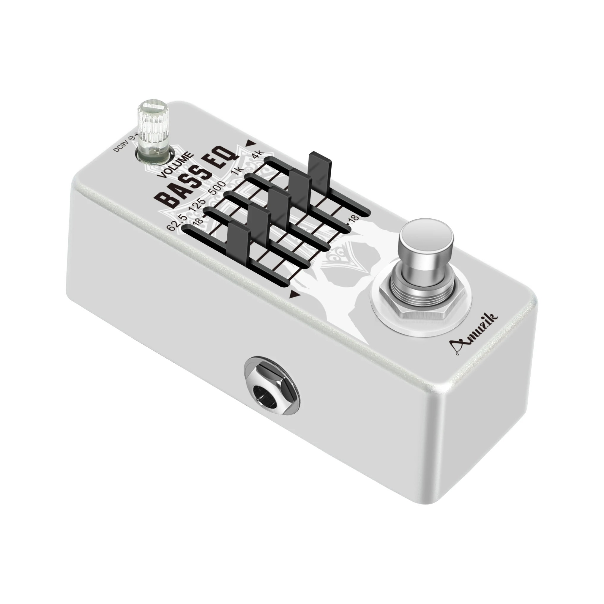 Amuzik BASS EQ Pedal Equalizer เอฟเฟกต์เบสไฟฟ้า, เบสพร้อม True Bypass, เอฟเฟกต์อีควอไลเซอร์เบสขนาดเล็ก