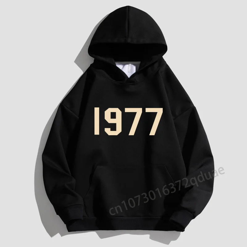 Korean Luxury Brand 1977 Graphic Printed Streetwear Mens Cotton Hoodie Men Women Vintage Oversized Pullover Unisex Sweatshirt