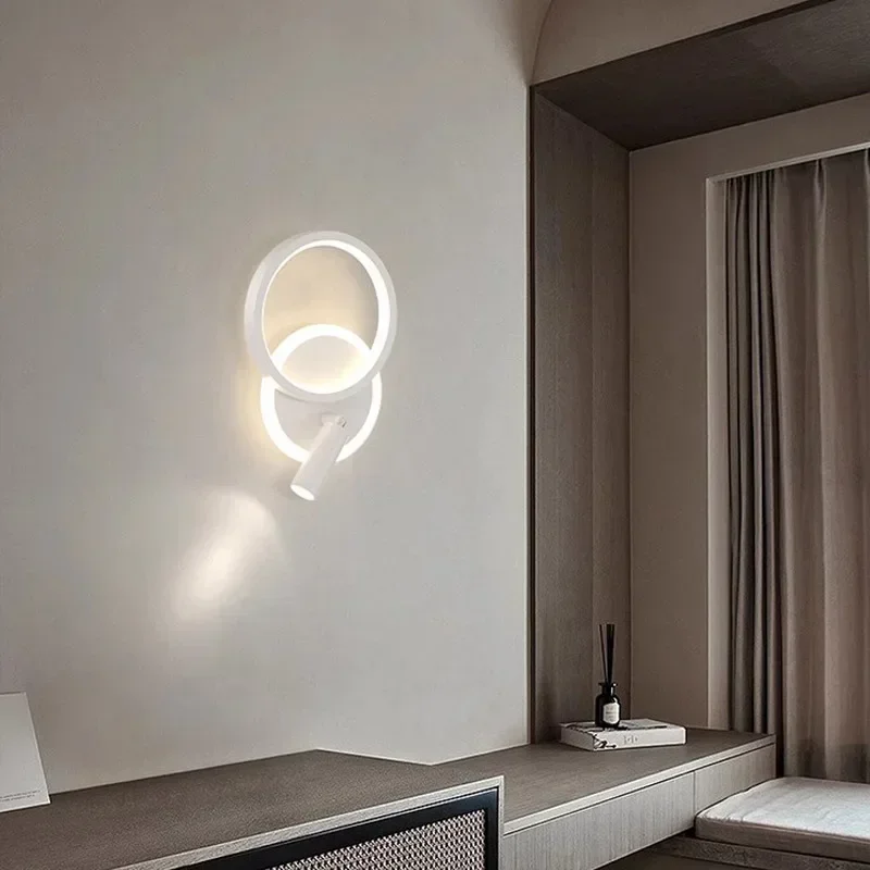 TechHPModern LED Wall Lamp For Living Room Bedroom Bedside Study Room Stair Aisle Minimalist Creative