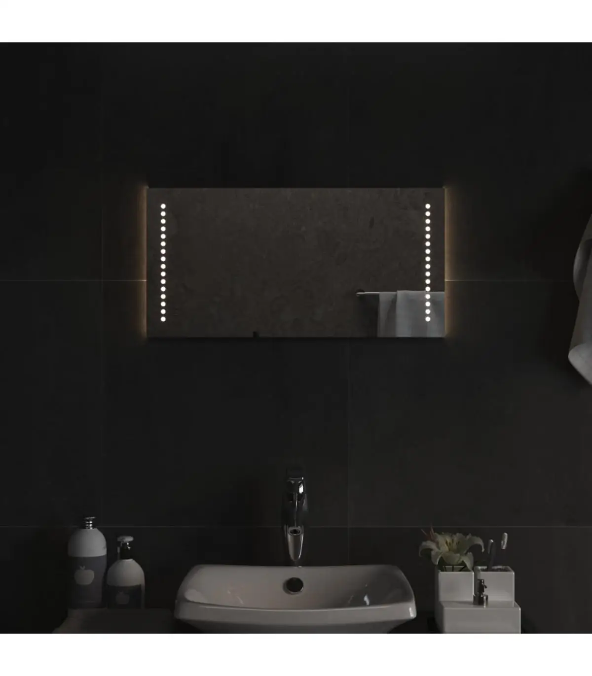 Mirror bathroom mirror with LED 30x60cm