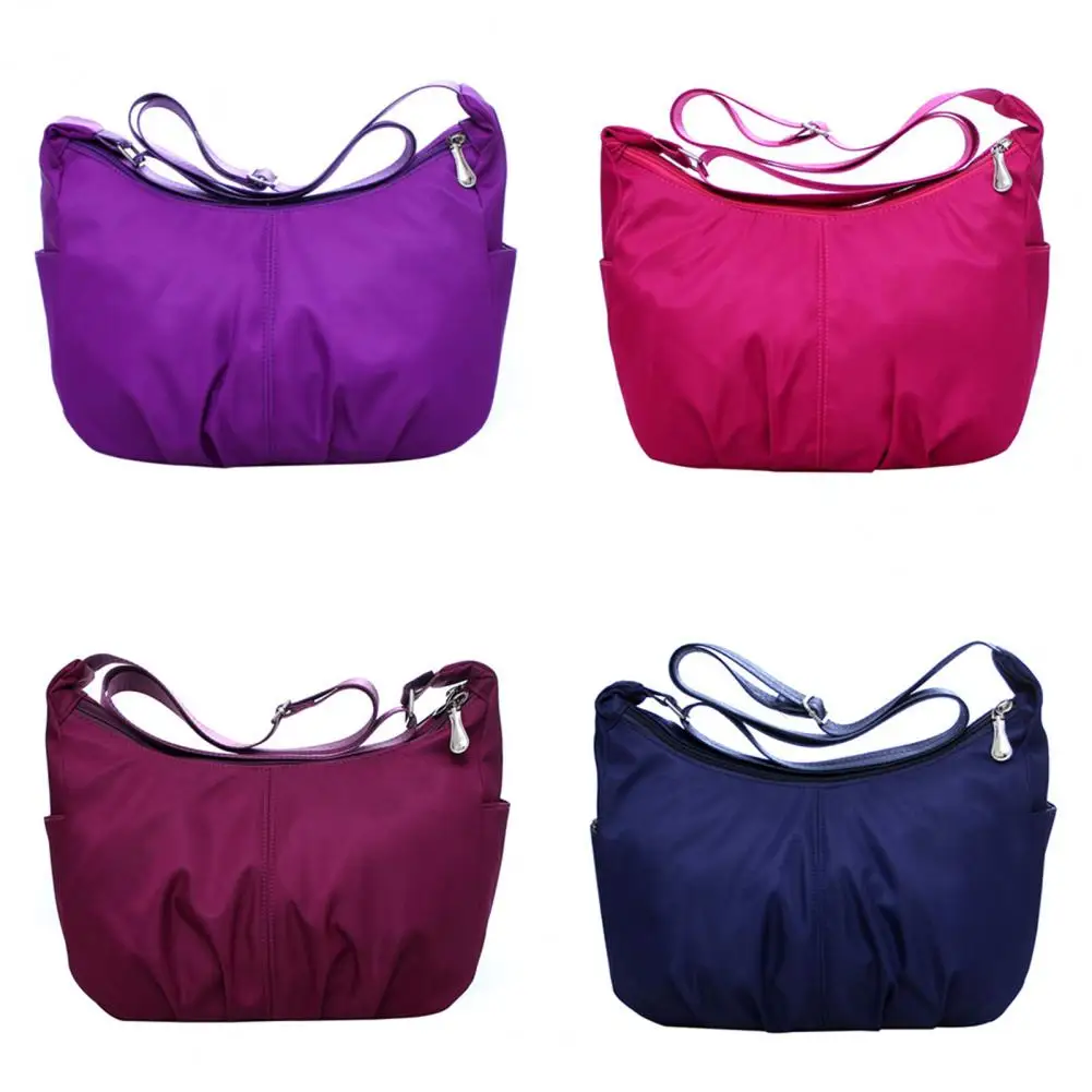 Fashion Shoulder Bag Zipper Closure Waterproof Solid Color Convenient Wear-resistant Women Large Capacity Bag For Dating