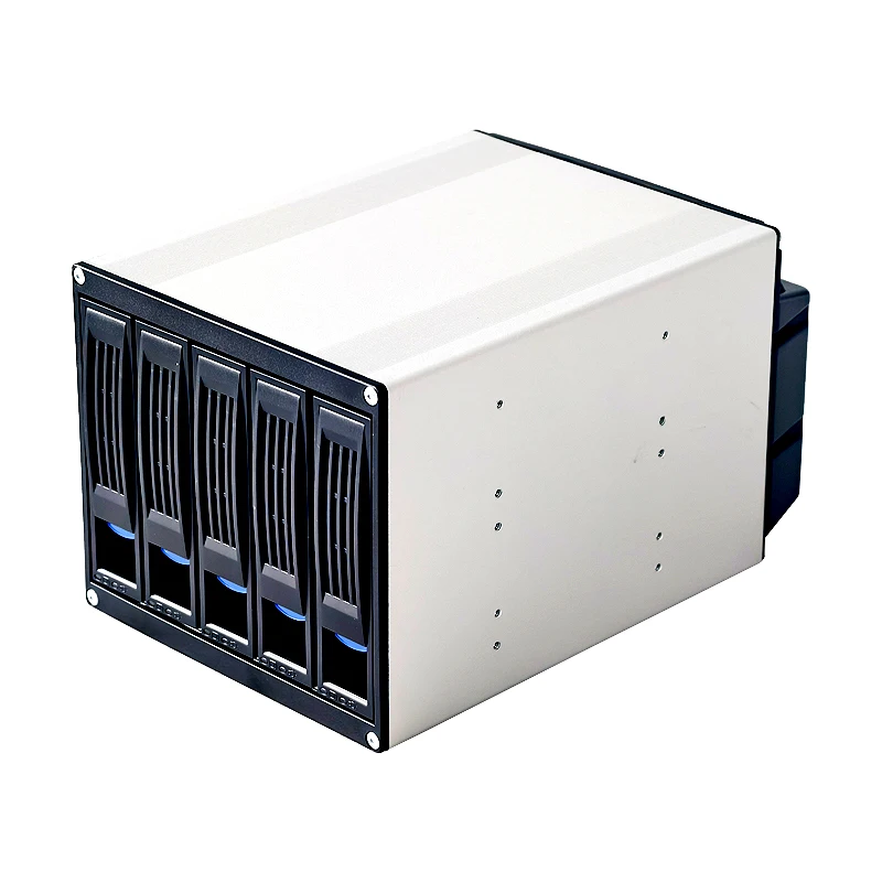 

Hot Sales 5-Bay Aluminum Alloy PC Chassis Stylish Cooling System with Hot Swap SATA Hard Drive Optical Drive Position Conversion
