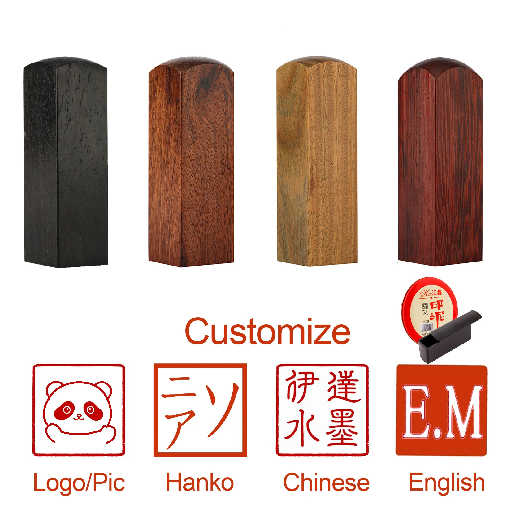 

Chinese Seal Stamp Japanese Hanko Natural Solid Wood Name Stamps Calligraphy Square Custom Stamp For English Teacher Friend Gift