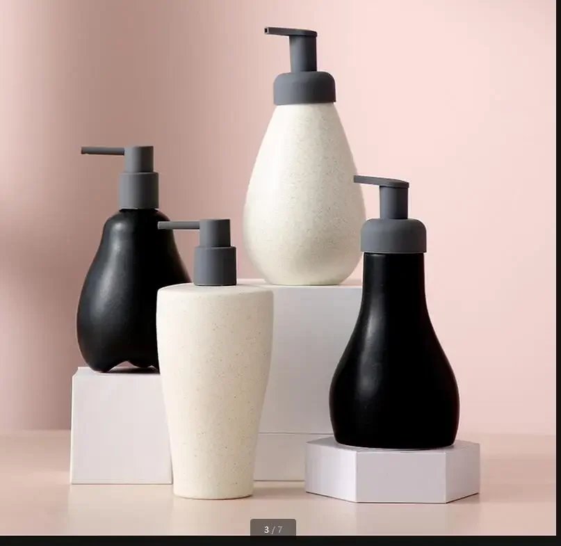 

540ml Ceramic Lotion Bottle Foam Soap Dispenser Foam Press Bottles Hand Sanitizer Bottle Dispensing Container Shampoo Bottles