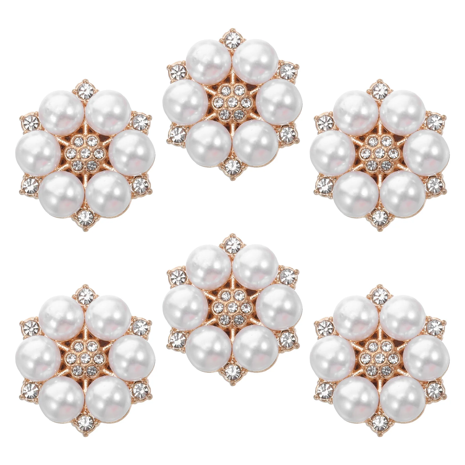 

6Pcs Decorative Button Covers Men Dress Shirts Rhinestone Pearl Flower Sleeve Cufflinks Vintage Alloy Sparkle Wedding Gifts