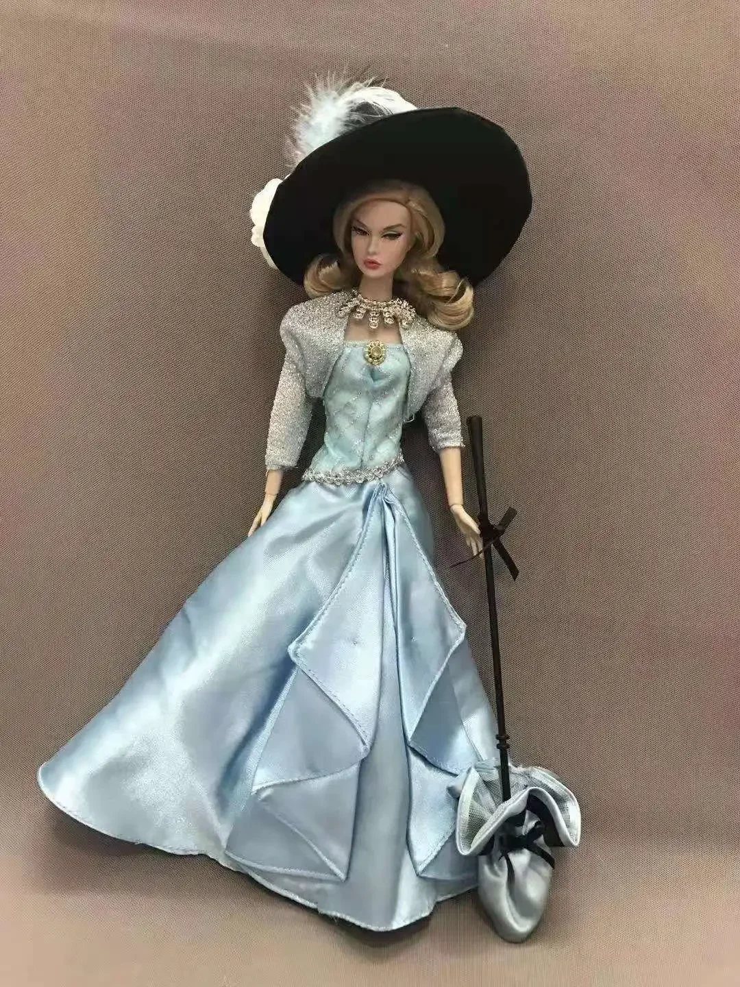 11.5 "Búp Bê Trang Phục Cổ Điển Váy Áo Cho Búp Bê Barbie Quần Áo Bạc Xanh Dương Công Chúa Đảng Bầu 1/6 BJD Nhà Búp Bê Phụ Kiện Đồ Chơi