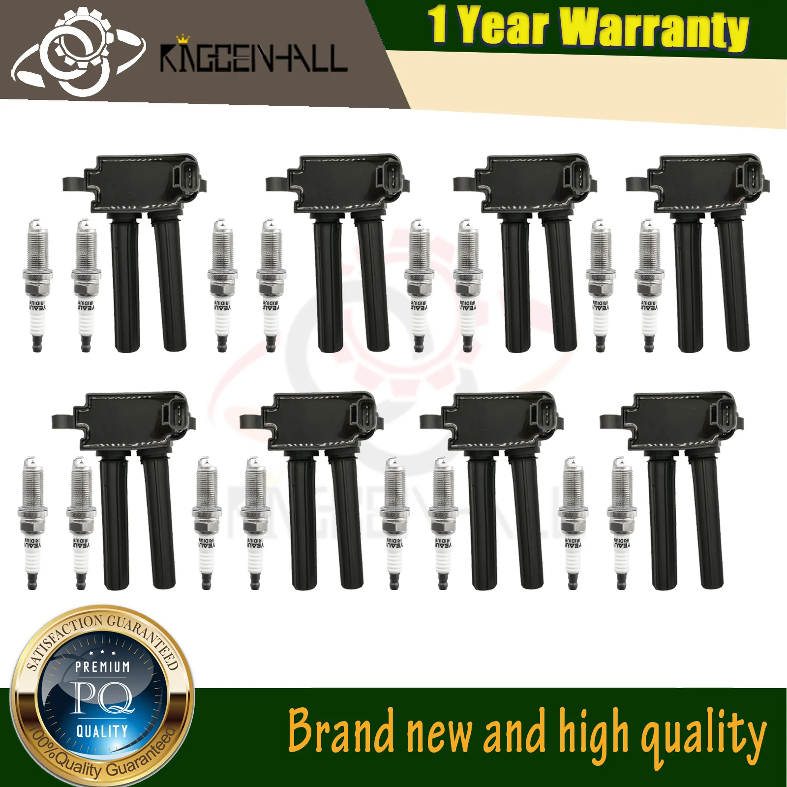 5602129AA 68060346AA 8pcs Ignition Coil+16pcs iraurita Spark Plug Compatible with Chrysler 300 Challenger Charger 6.1L 6.4L 5.7L