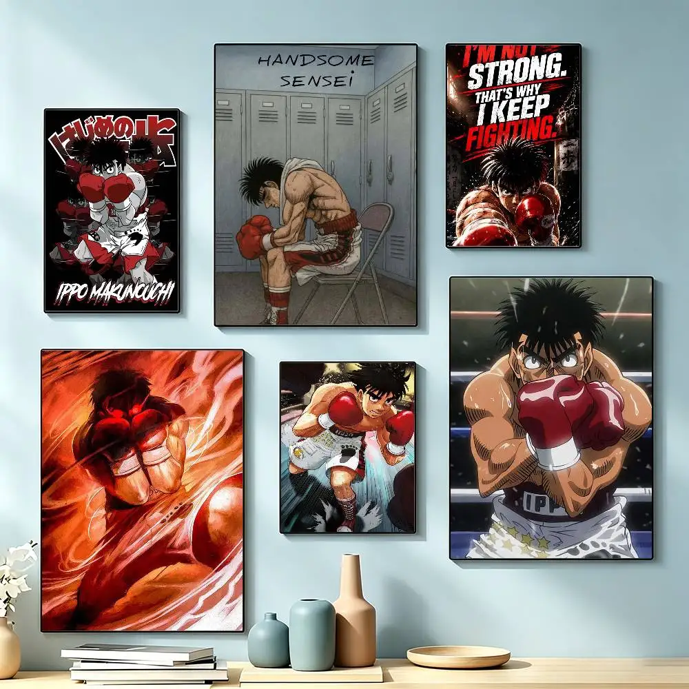 Anime H-Hajime no Ippo  Poster Waterproof Wall Art Sticker For Bar Living Room Vintage Decor High Quality Print Gift