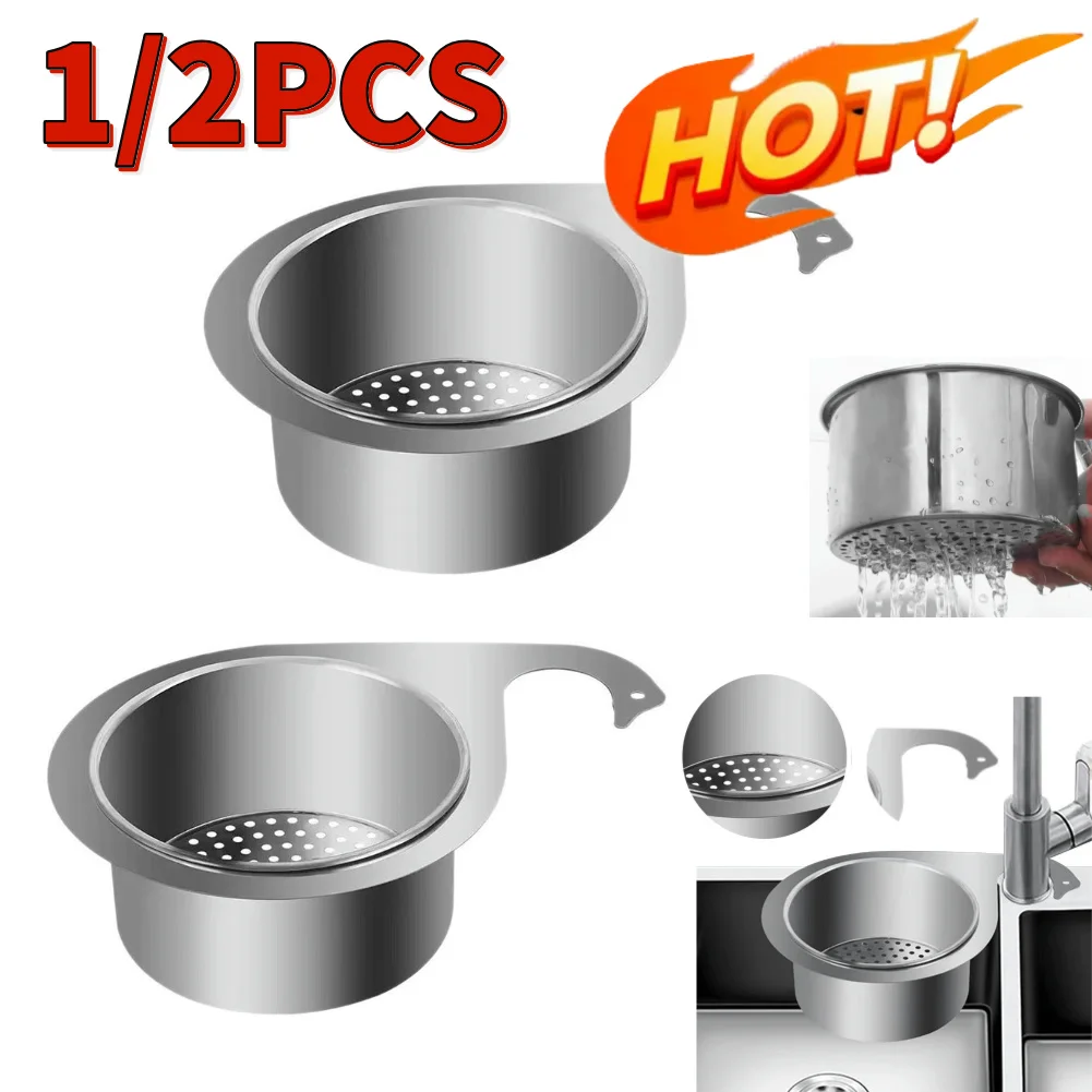 

Bathroom Sink Drain Basket Drain Water Basket Dish Hanging Basket Kitchen Basin Organizer Stainless Steel Storage Drainage Racks