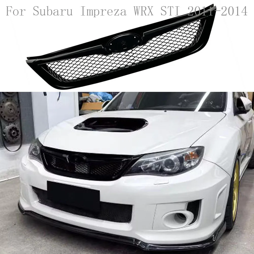 

1Pcs Glossy Black ABS Sport Style Bumper Grille For Subaru Impreza WRX STI 2011-2014