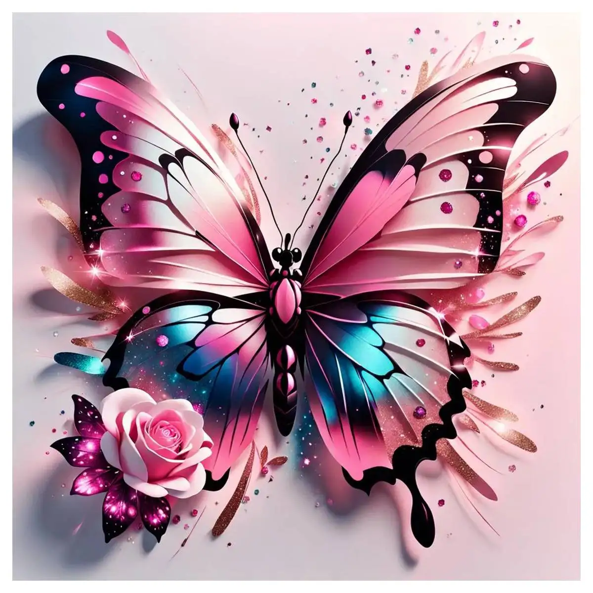 

Розовая бабочка 40X40 см/15,74 дюйма, набор для вышивки крестом «сделай сам», 11CT/14CT, подвесные наборы для вышивки крестом, Новое поступление