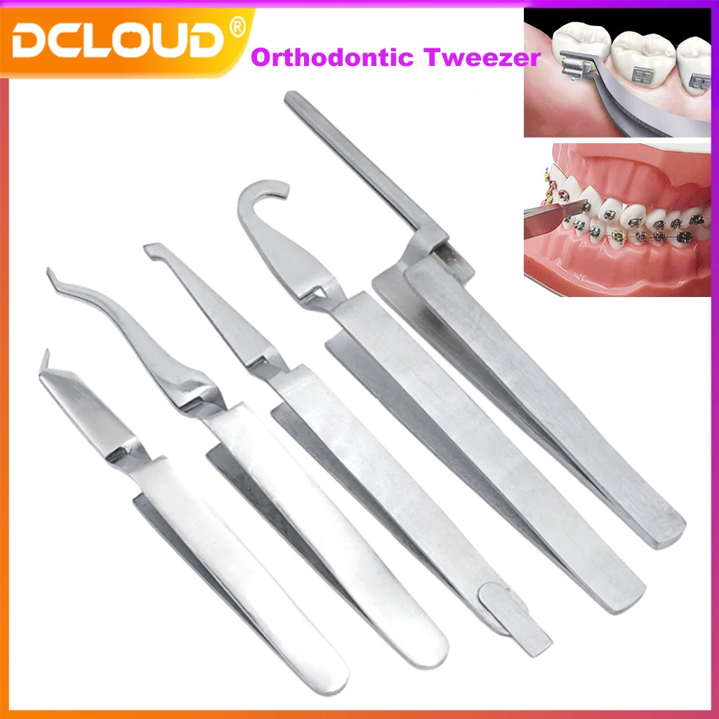 1Pc Dental Orthodontic Buccal Tube Tweezer Posterior Brackets Lingual Buttons Bonding Holder Articulating Paper Tweezers Tools