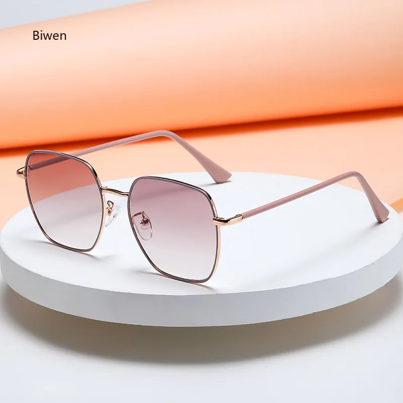 

Солнцезащитные очки в металлической оправе, трендовые цветные солнцезащитные очки, уличные современные очки для покупок, женские солнцезащитные очки Lents De Sol Mujer