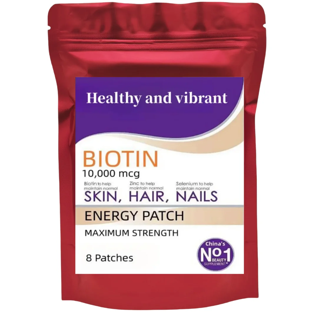 Biotin 10000mcg Patches 8 Week Supply - Strength |||| Hair, Skin, And Nails Supplement |||| Non-gmo
