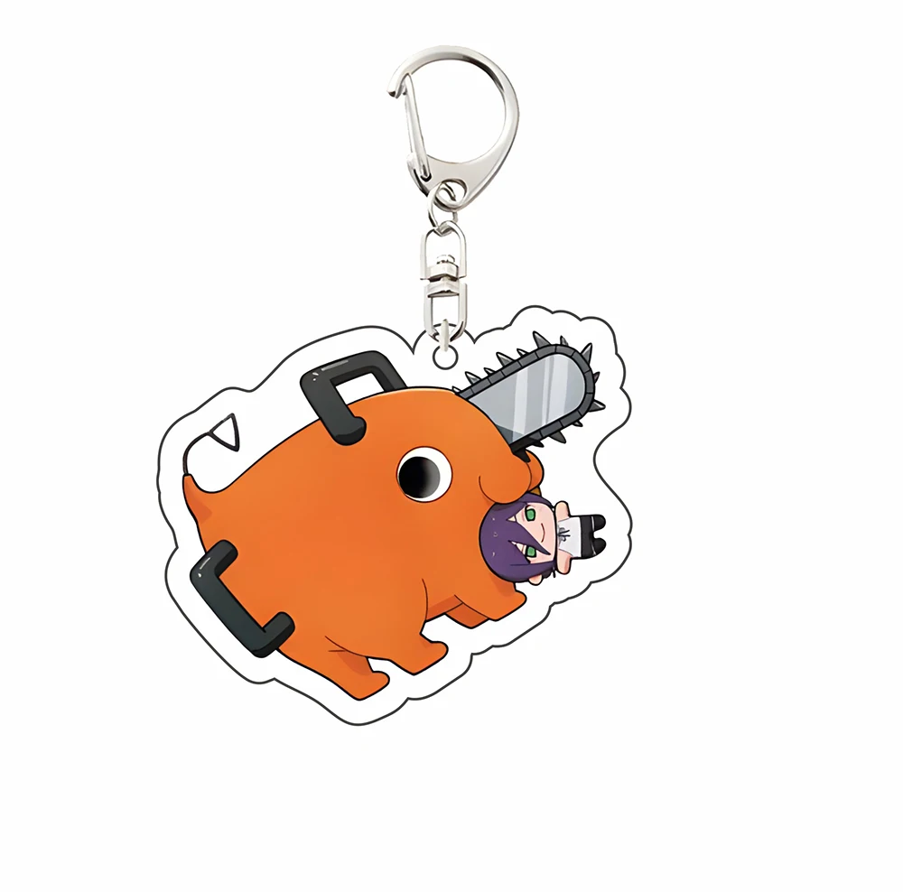 سلسلة مفاتيح أكريليك لشخصية الحيوانات الأليفة من Chainsaw Man - شخصية Pochita اللطيفة، قلادة حلقة مفاتيح، ديكور حقيبة الظهر، هدية لمحبي