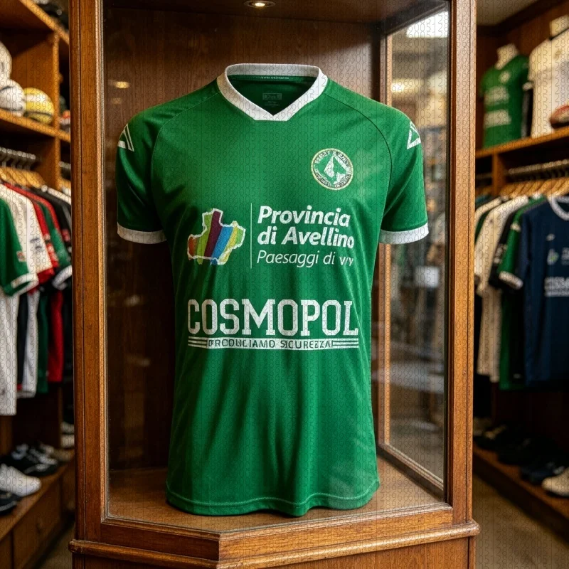Nueva Camiseta de Fútbol Avellino 2026 para Hombre y Mujer, Verde, con Patrocinadores, 3D, Ligera, de Secado Rápido, Conjunto para Padres e Hijos