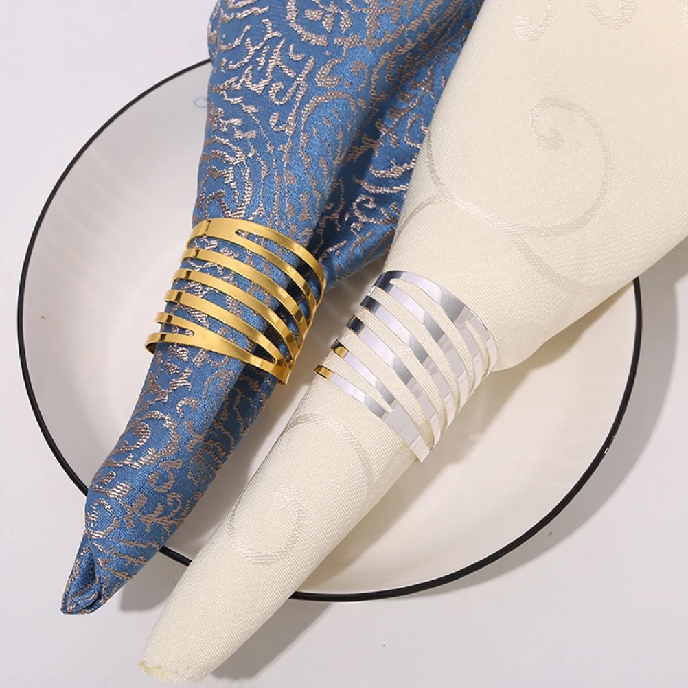 

8 Pcs Golden Retriever Metal Napkin Buckle Dining Room Table Decor Rings Steel Stainless