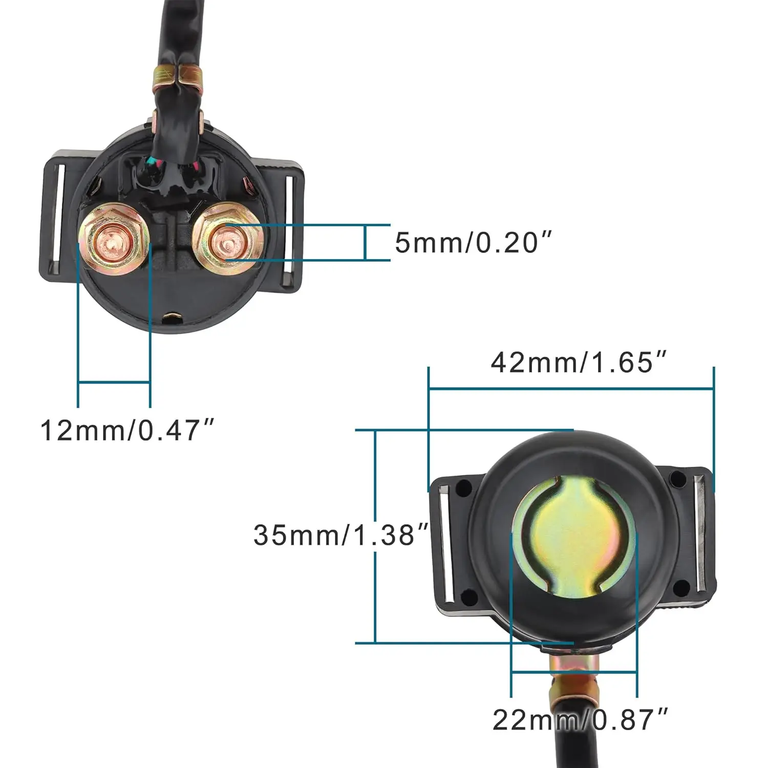 2 Pin Starter Solenoid Relay Replacement for 50cc 70cc 90cc 110cc 125cc Taotao Kazuma Sunl ATV Dirt Bike Pocket Bike Go Kart