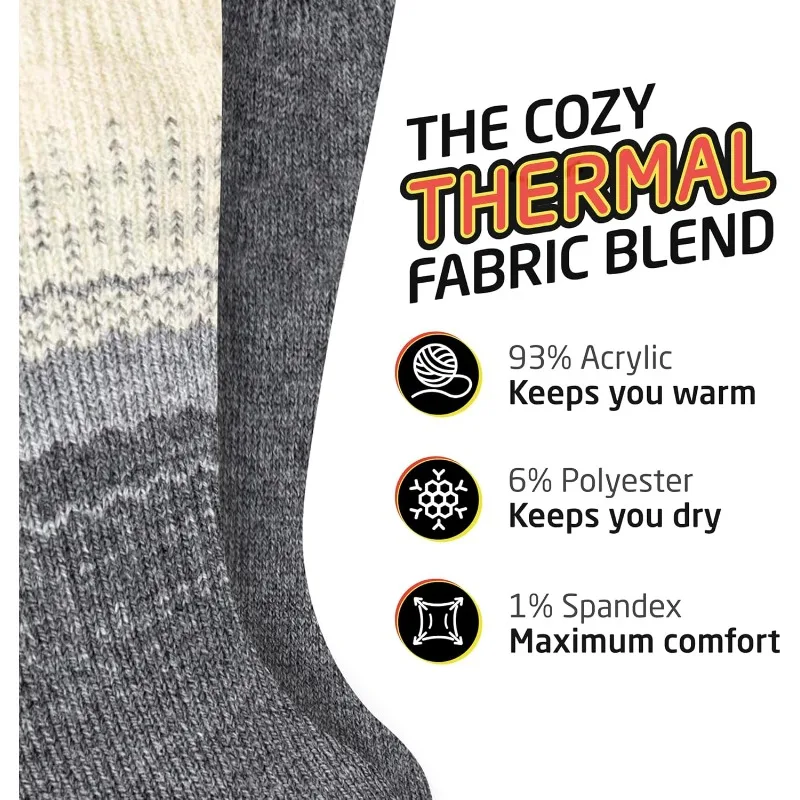 Thermal Socks for Men, Extreme Cold Weather, 2/4 Pack Thick Warm Socks for Men, Winter Insulated Socks, Size 6-12.5