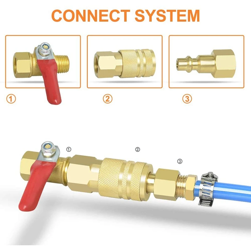 12PCS 1/4-Inch Brass Female Industrial Coupler,1/4 Inch NPT Female Threads Size, Quick Connect Air Coupler