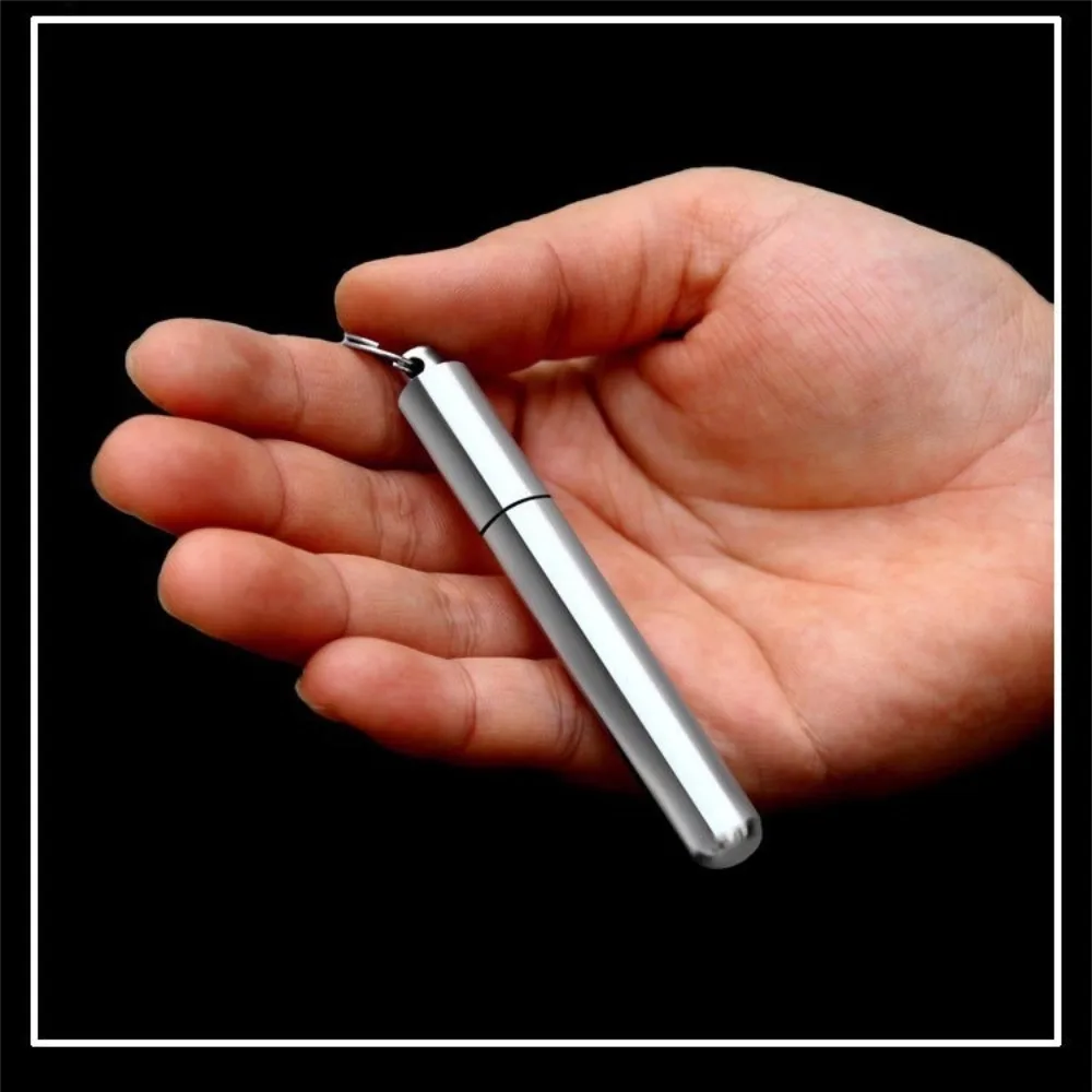 New Hot Portable Aluminum Alloy Toothpick Holder Waterproof Sealed Storage Bottle Outdoor Mini Metal Toothpick ContainerKeychain