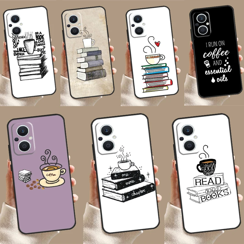 Books And Coffee Case For OPPO Reno 7 8 Lite 6 5 4 11F 10 Pro 8T 5Z 4Z OPPO Find X6 Pro X2 Neo X3 X5 Lite